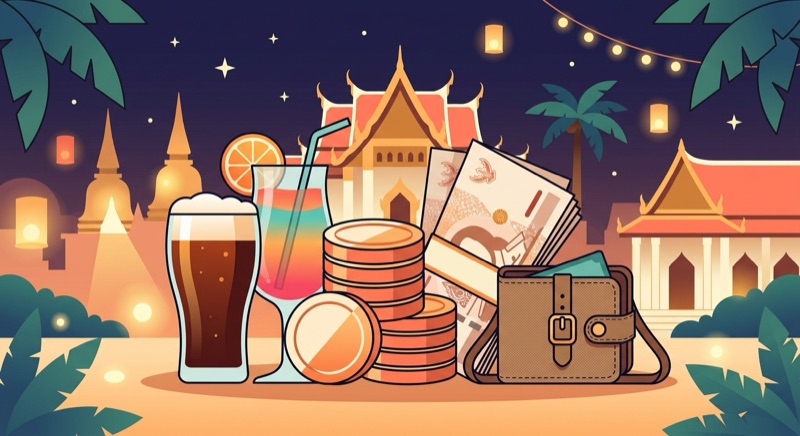 チェンマイ夜遊びの料金相場イメージ ビール・コイン・バーツ紙幣